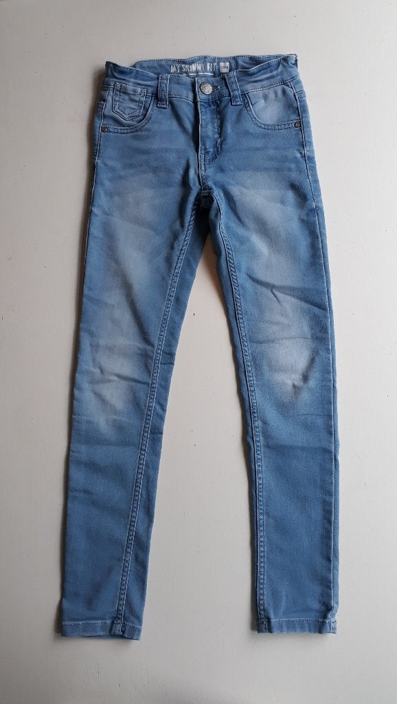 Skinny Fit Spijkerbroek Meisje Hema Mt 134 Blauw, Kinderen en Baby's, Broek, Meisje, Ophalen of Verzenden, Zo goed als nieuw