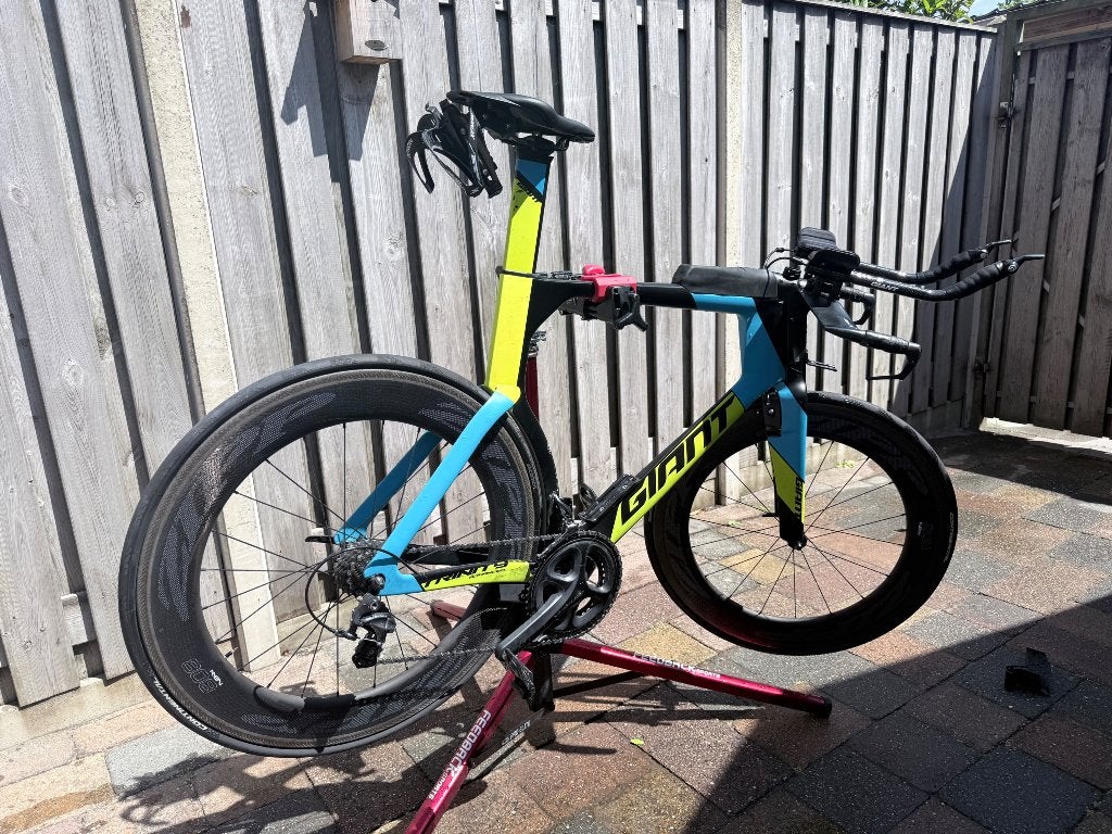 Triathlonfiets Giant Trinity Advanced Pro 2, Ophalen, 28 inch, Gebruikt, Velgrem
