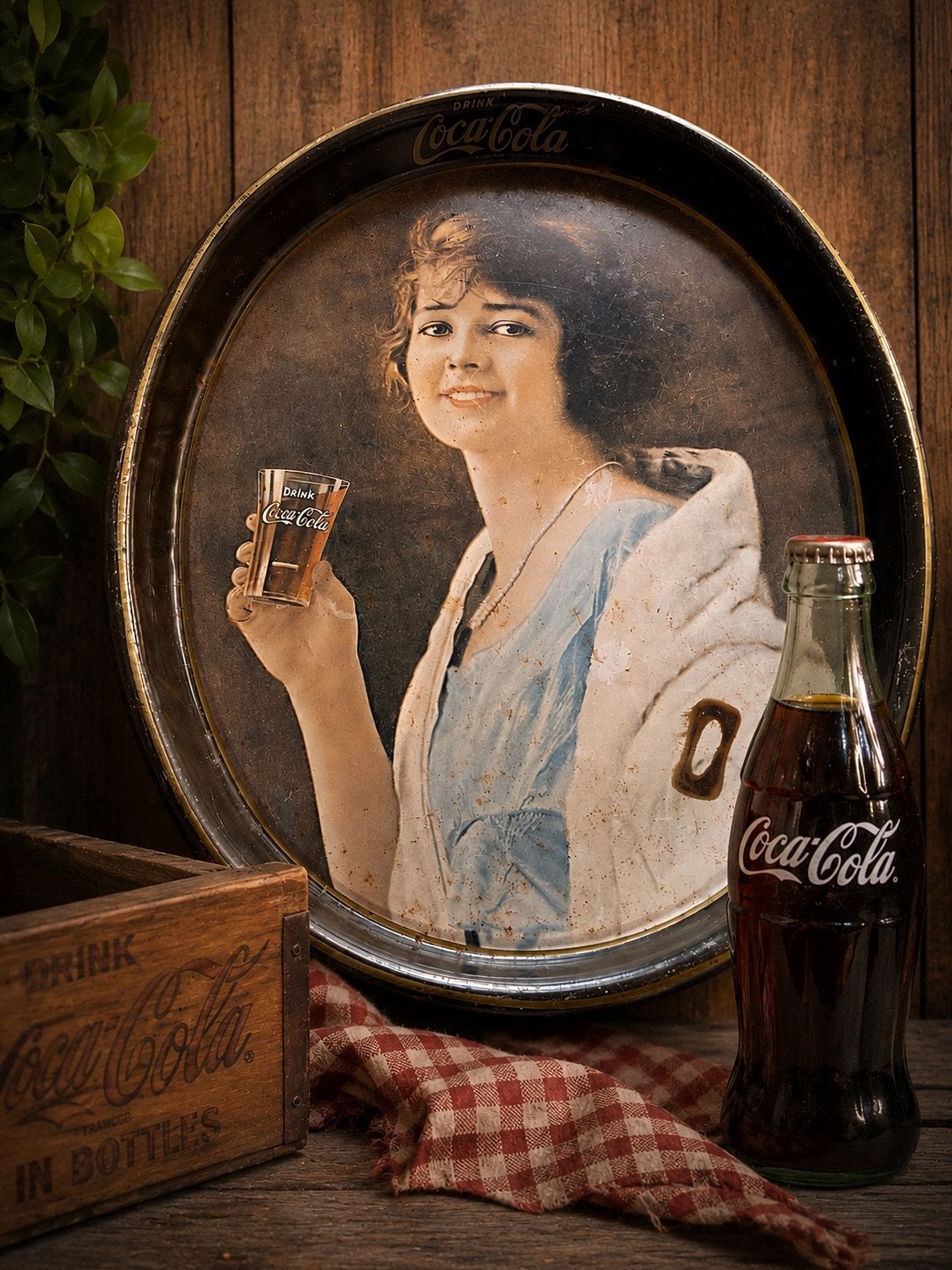 Vintage coca cola dienblad, Ophalen of Verzenden, Gebruikt, Ovaal, Metaal