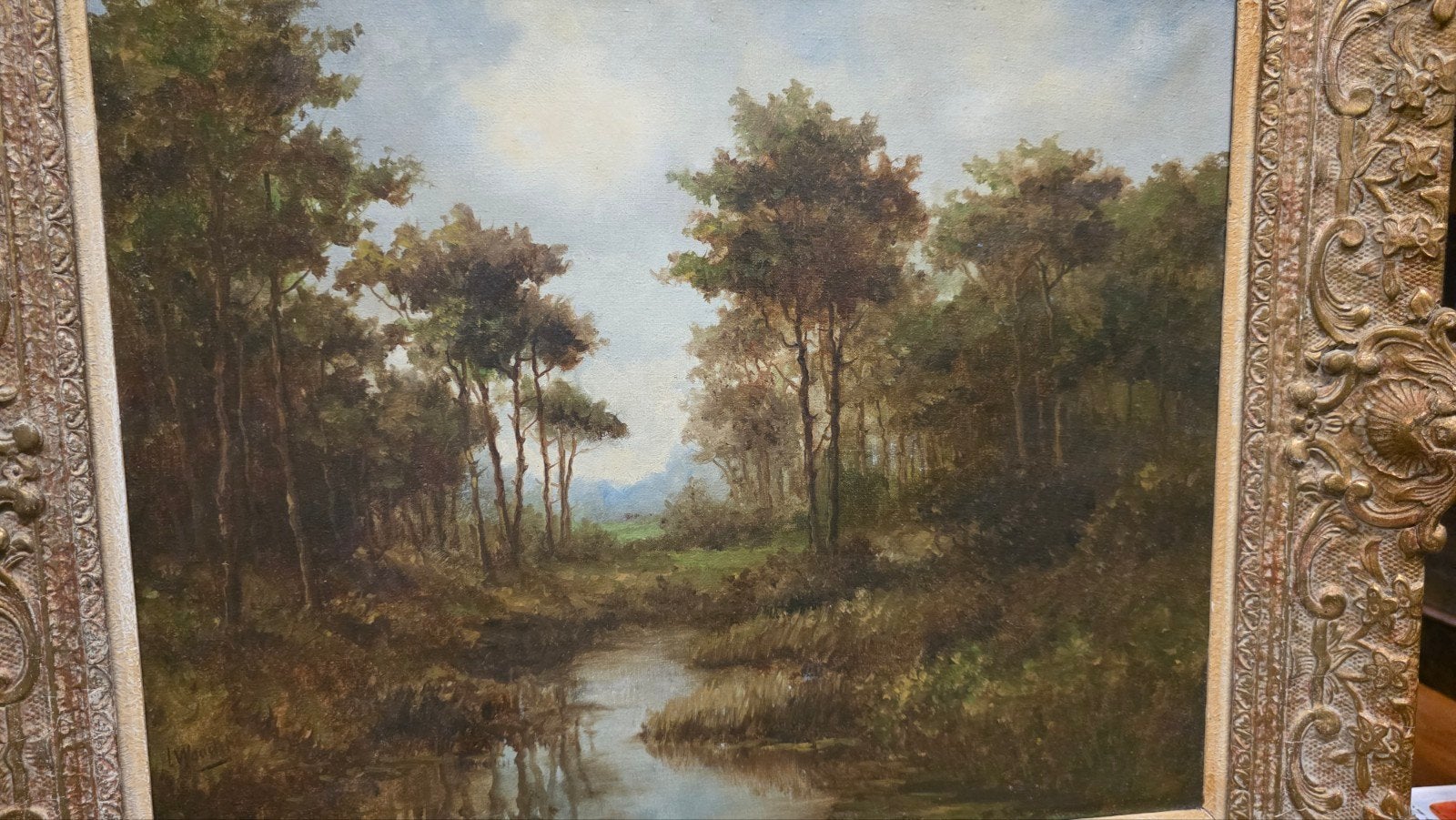 zeer mooi antiek schilderij gesigneerd, Ophalen