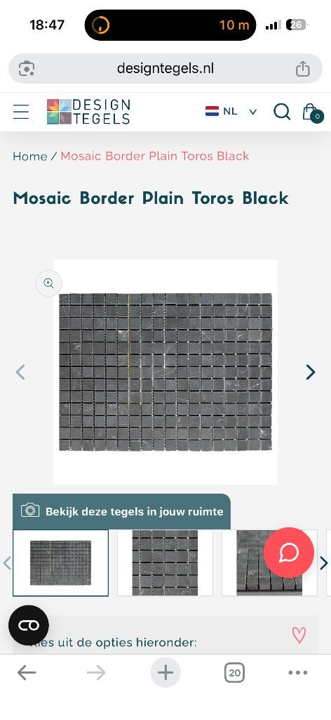 Mosaic Border Plain Toros Black, Ophalen, Nieuw