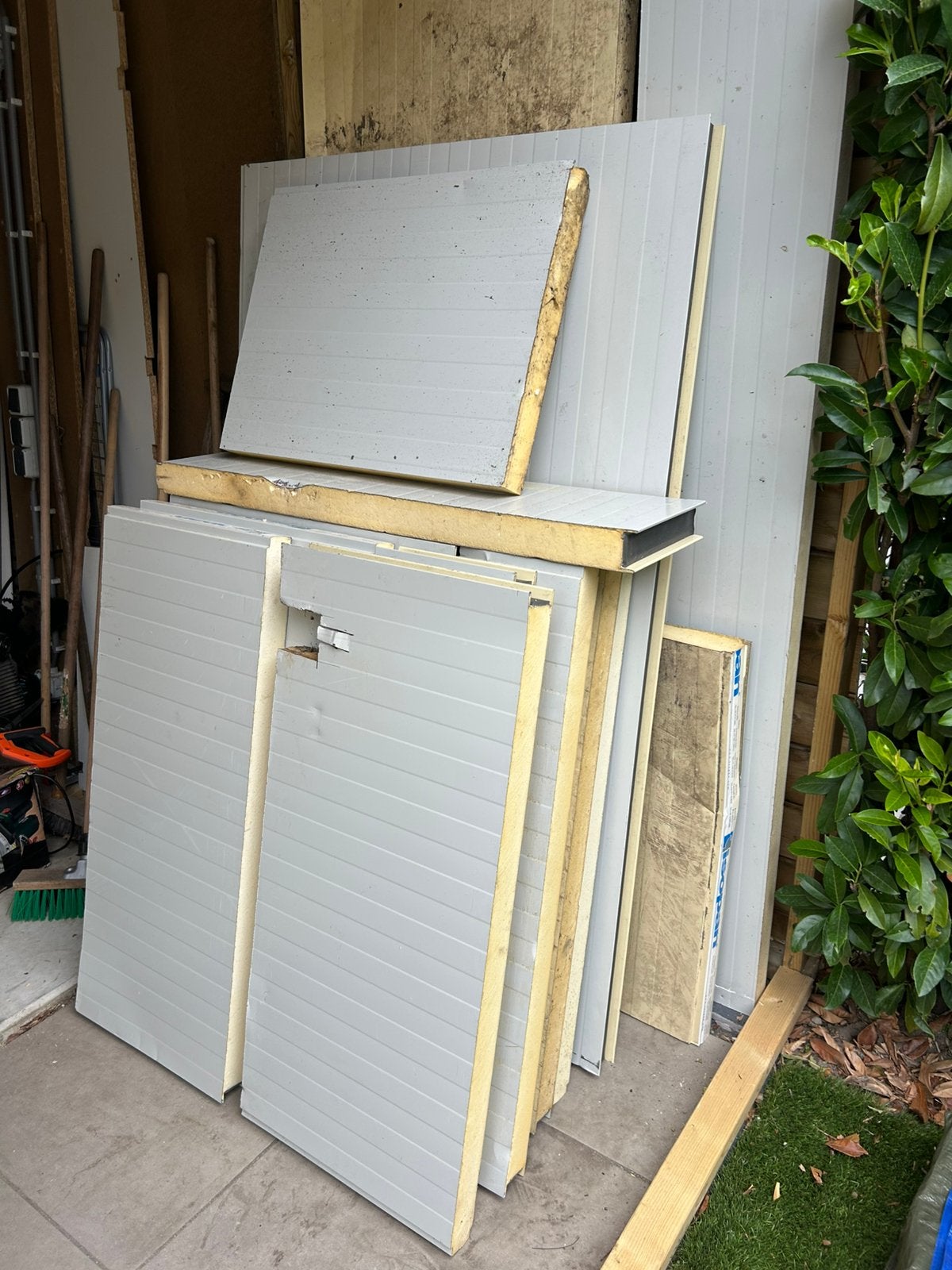 Kleine restpartij sandwitch panelen (60mm), Doe-het-zelf en Verbouw, Ophalen, 4 tot 8 cm, Zo goed als nieuw, Hardschuim (Pir)