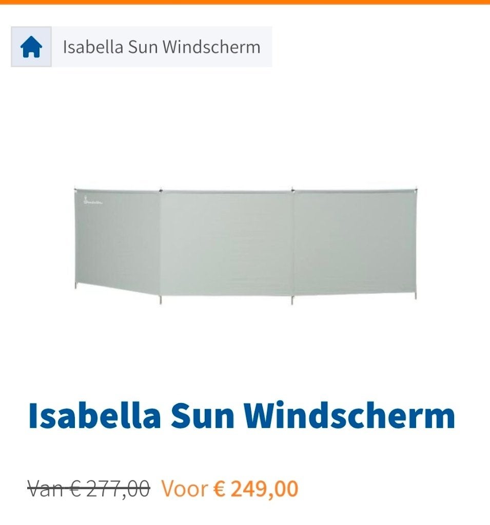 Windscherm issabella, Caravans en Kamperen, Ophalen, Zo goed als nieuw