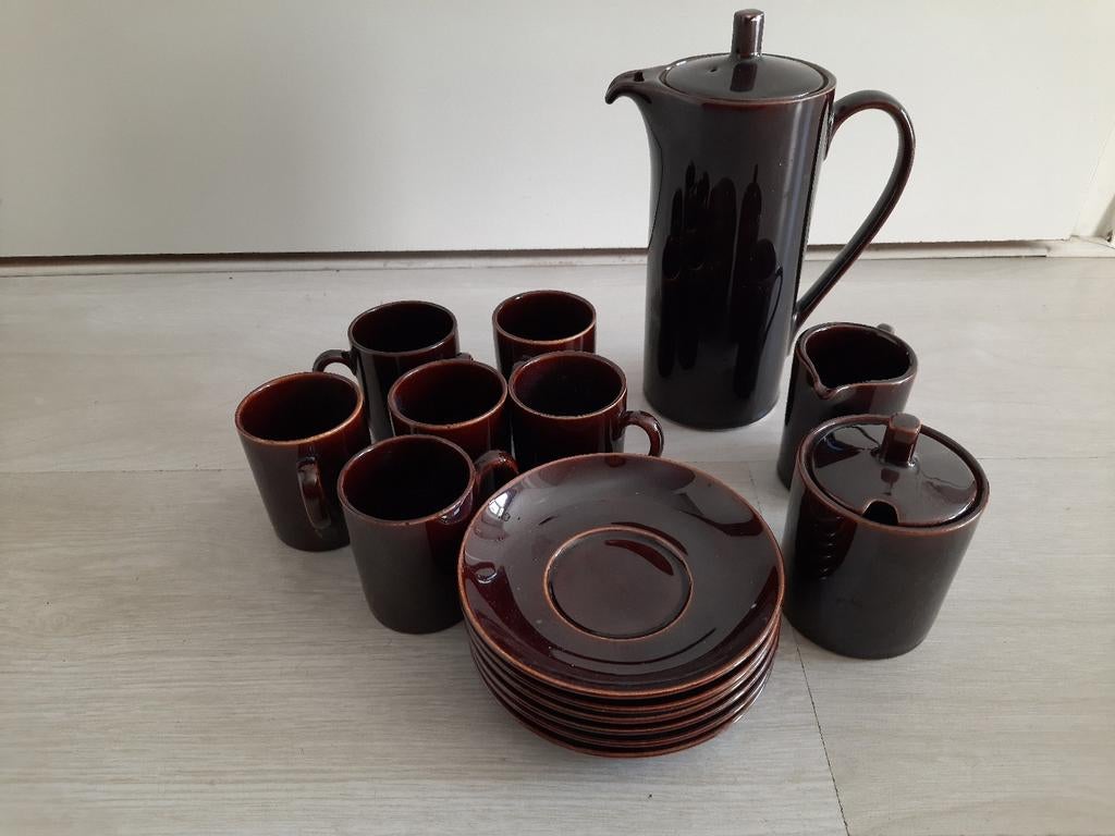 Vintage mokka set koffie/ thee servies Royal Sphinx P.Ragout, Ophalen of Verzenden