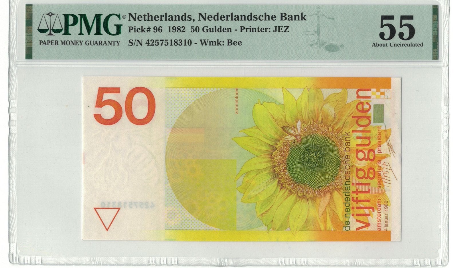PMG 55 50 Gulden Zonnebloem 1982, Ophalen of Verzenden, 50 gulden