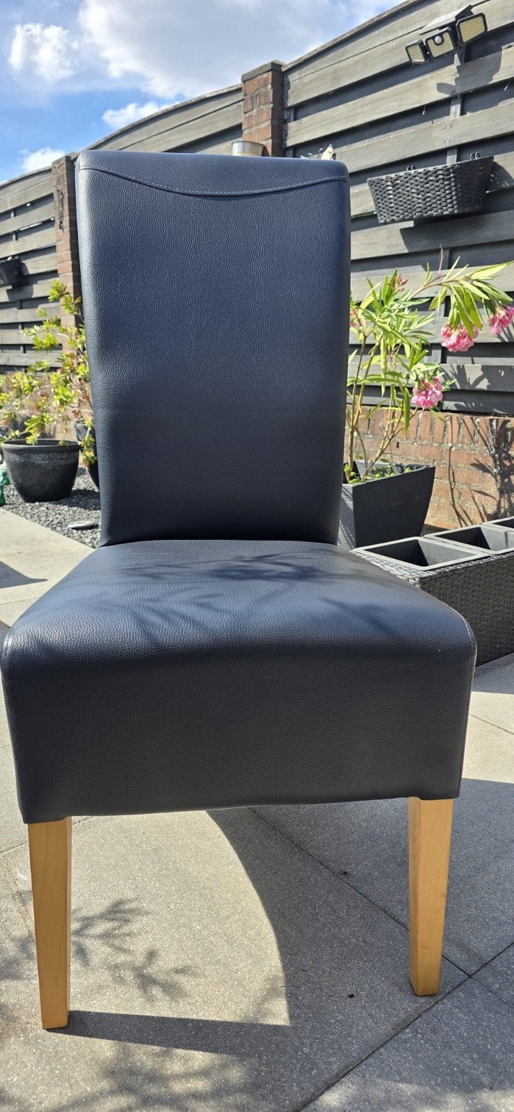 Set van 4 donkerblauwe stoelen, Ophalen, Gebruikt, Blauw, Vier