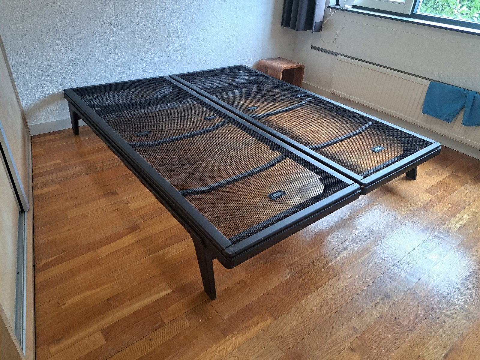 Extra groot Auping bedframe met spiraalbodem 180x220, Ophalen, Zwart, Tweepersoons, Zo goed als nieuw