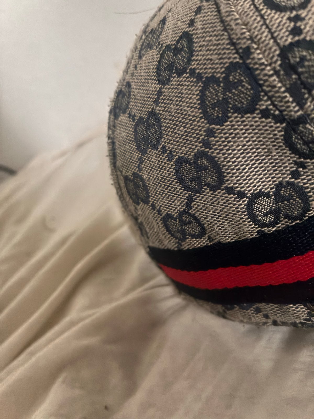Gucci Pet met GG-monogram en Web-streep, Ophalen of Verzenden, Gedragen, Pet