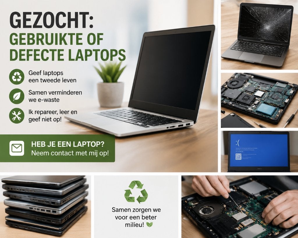 Laptops gevraagd! defect/oud graag alles aanbieden!!, Computers en Software, Windows Laptops, Ophalen, Gebruikt, 15 inch, Onbekend