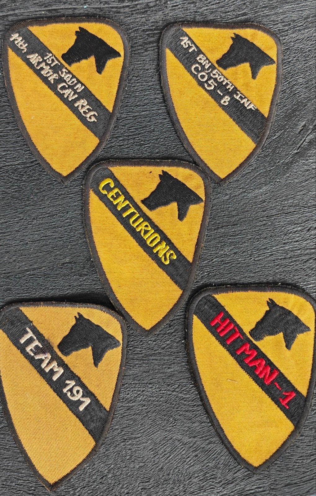 5 mouwemblemen 1st Cavalry Division Vietnam periode, Verzenden, Landmacht, Amerika, Embleem of Badge