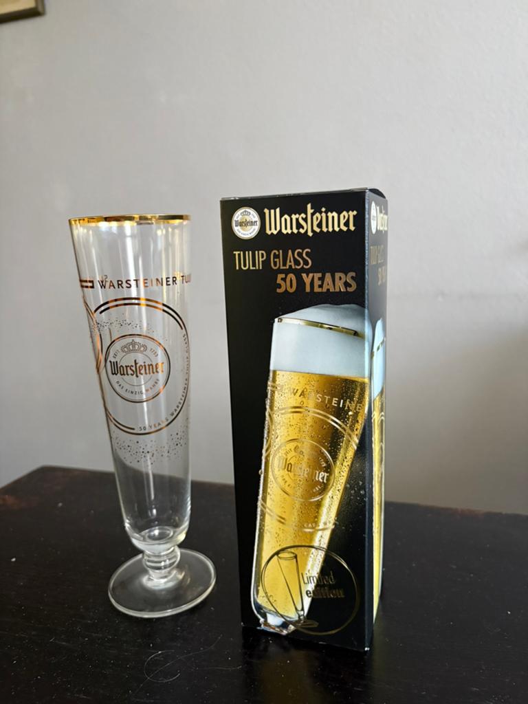 Warsteiner glazen limited edition, Ophalen, Zo goed als nieuw, Bierglas