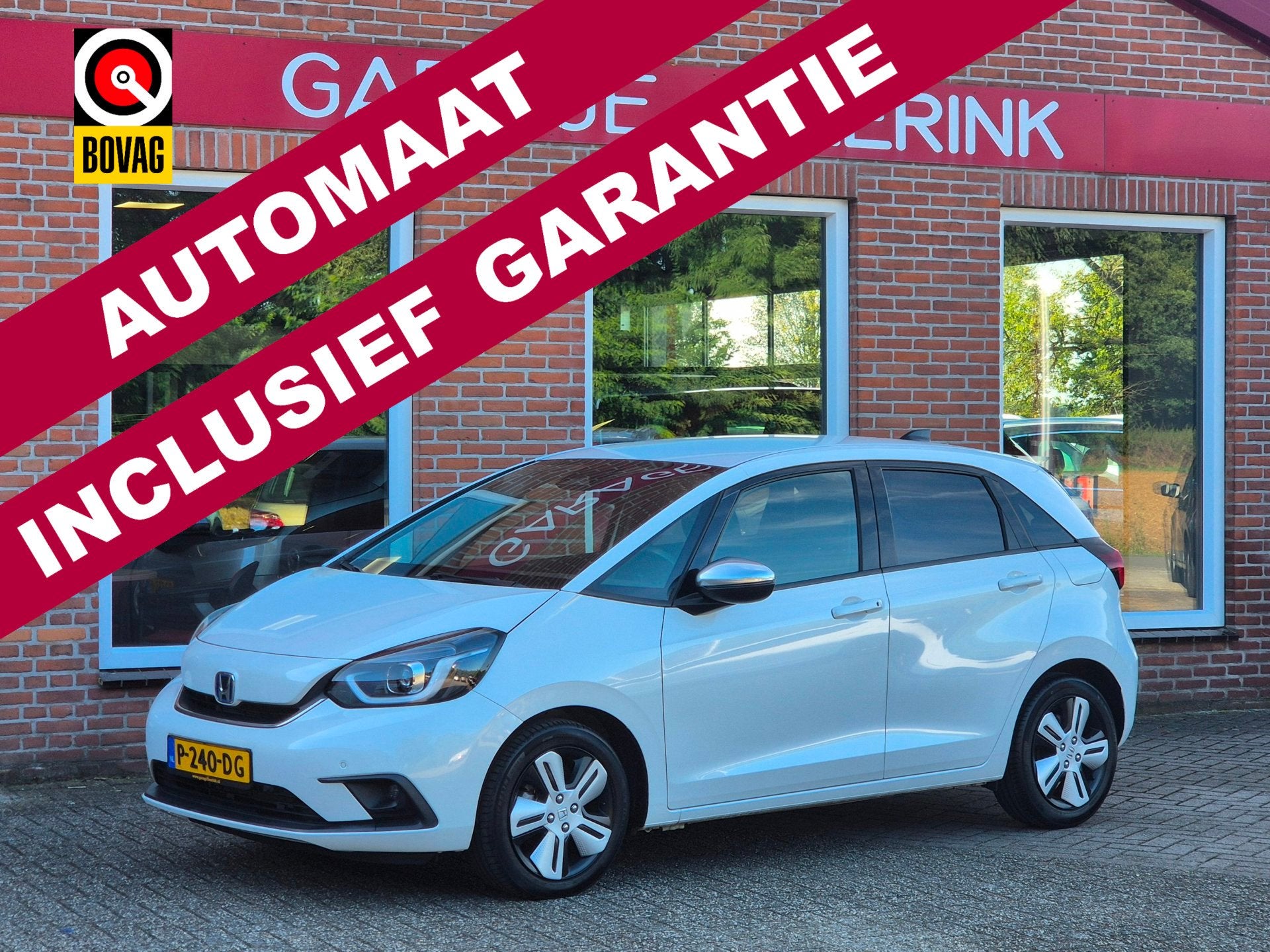 Honda Jazz 1.5 e:HEV Hybrid Executive 109PK 5drs AUTOMAAT cl, Auto's, Honda, Euro 6, Leder en Stof, Wit, Bedrijf