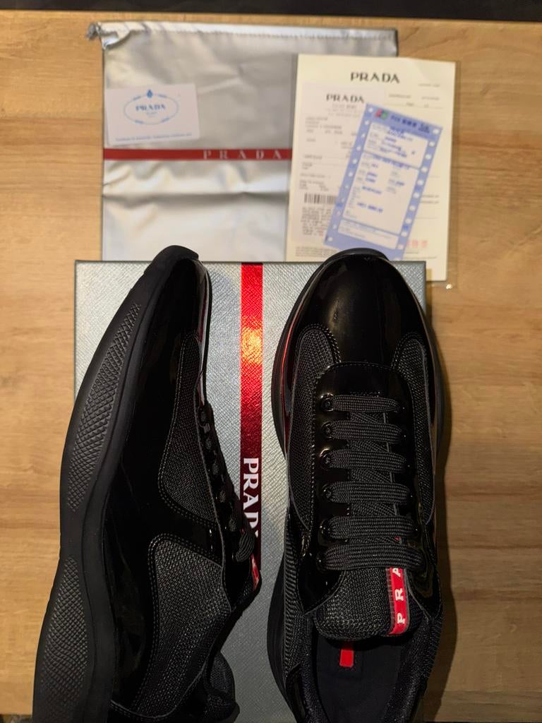 Zwarte prada cups, Ophalen of Verzenden, Zo goed als nieuw, Sportschoenen, Zwart