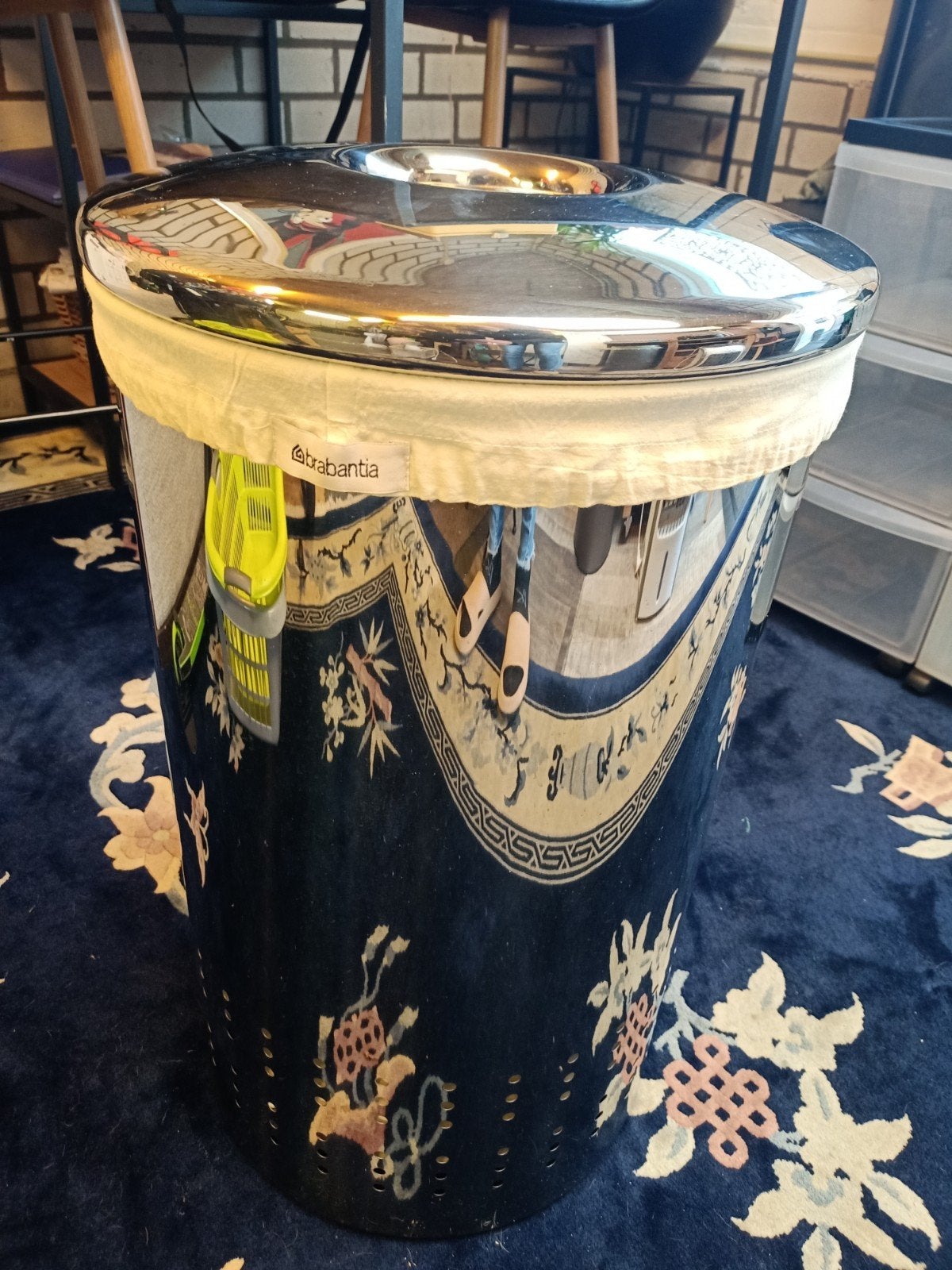 Brabantia Wasbox wasmand 60 liter in glanzend chroom / r, Ophalen