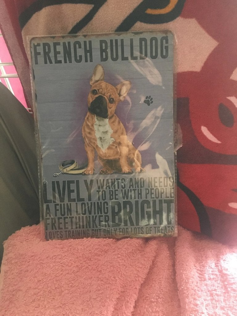 French Bulldog Metalen Plaat (Bord Muur Decor Hond Honden), Verzenden, Nieuw, Wandbord of Wandpaneel