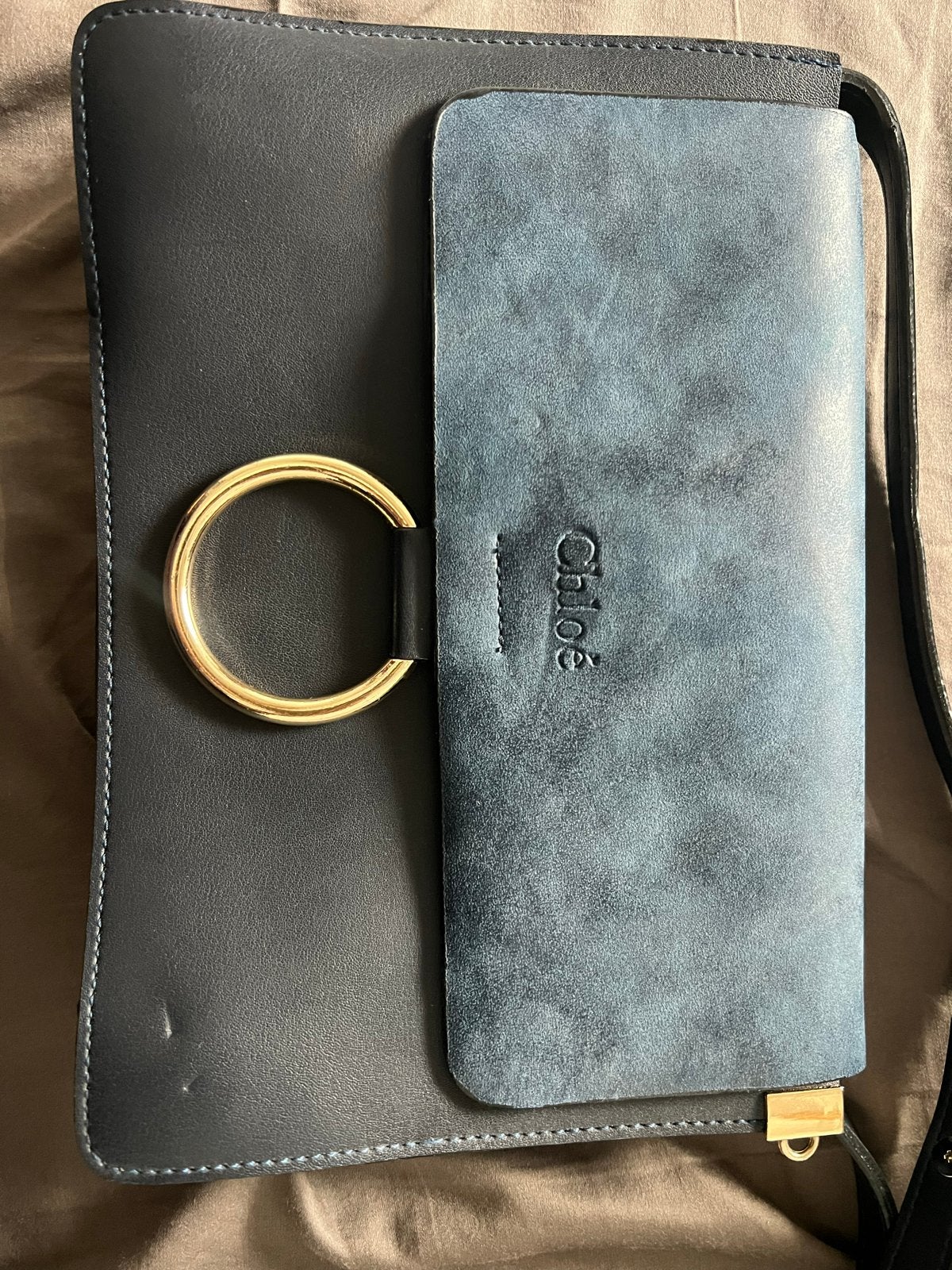 Chloé Schoudertas - faye bag (dupe), Ophalen of Verzenden, Zo goed als nieuw, Blauw, Schoudertasje