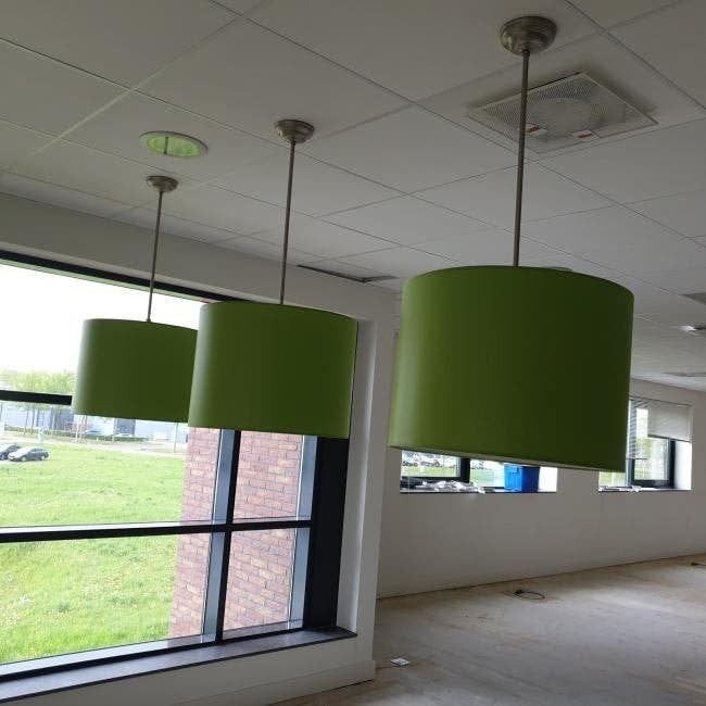 Groene  plafondlamp hanglamp lampen ronde kap, Ophalen, Gebruikt, X, X