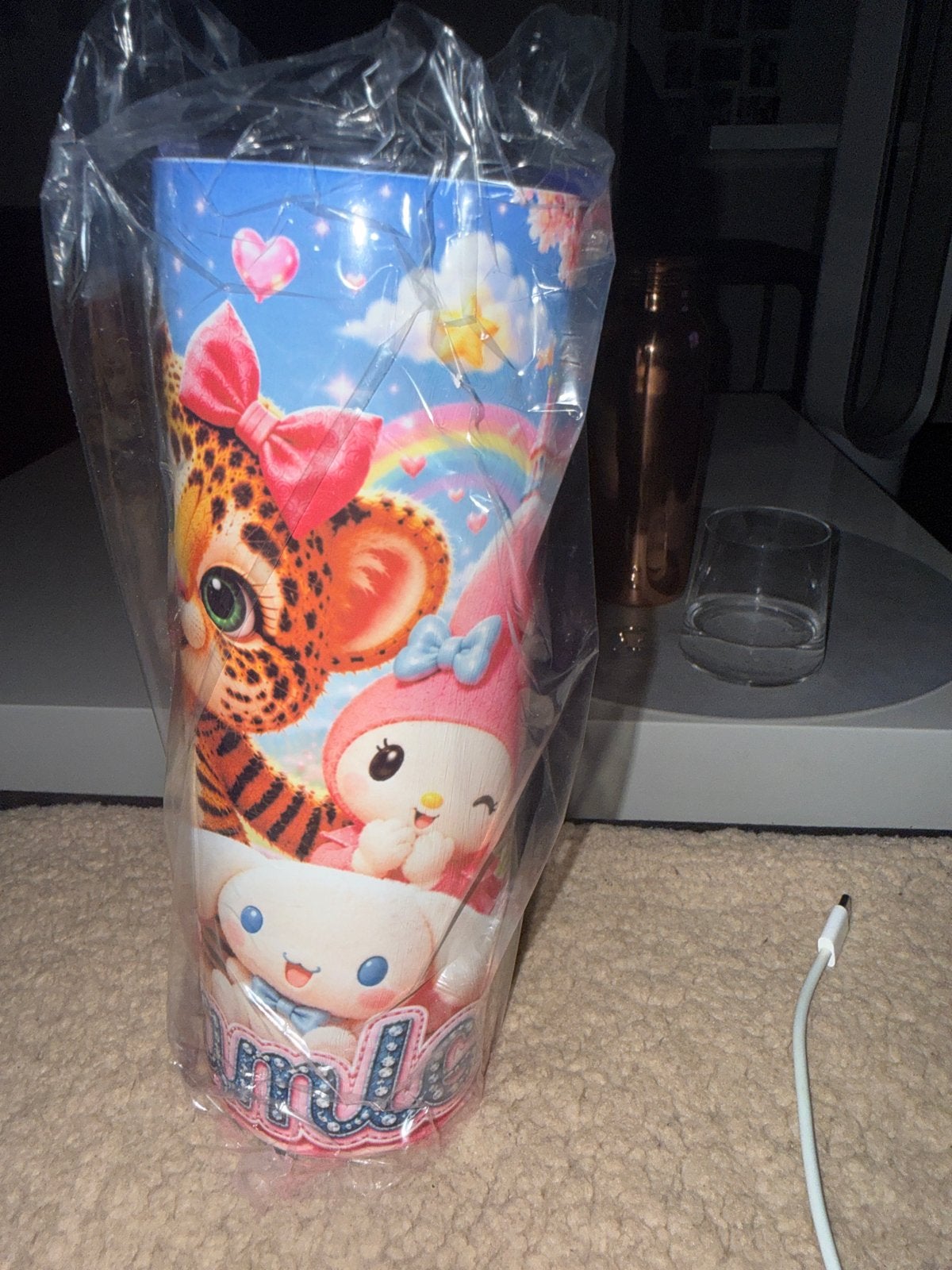 Beker warm en koud met leuke print, Overige typen, Kunststof, Nieuw, Ophalen of Verzenden
