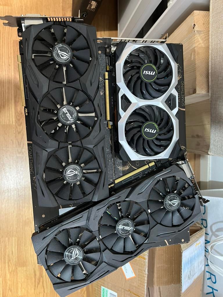 2 x asus gtx 1 x msi 1660 super xs os, Computers en Software, Videokaarten, Ophalen, Zo goed als nieuw, GDDR5, PCI-Express 3