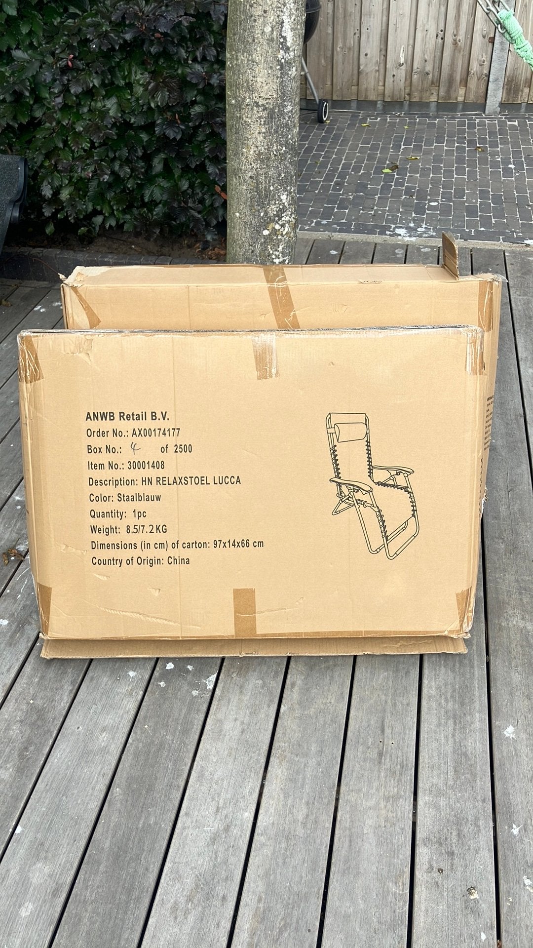 Abbey Camp Campingstoel - Tuinstoel - Verstelbaar - Blauw, Tuin en Terras, Ophalen of Verzenden, Zo goed als nieuw, Aluminium