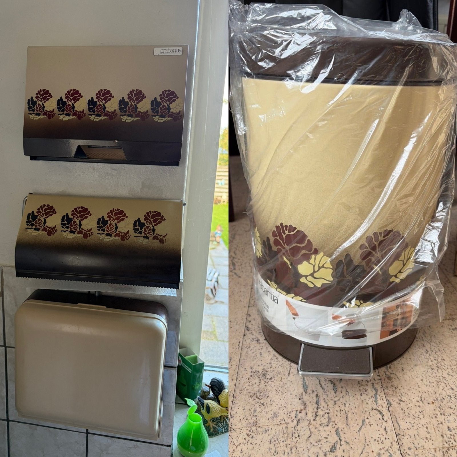 VINTAGE RETRO Brabantia emmer, keukenrol, weegschaal, filter, Ophalen, 50 – 75, Kunststof, Met pedaal
