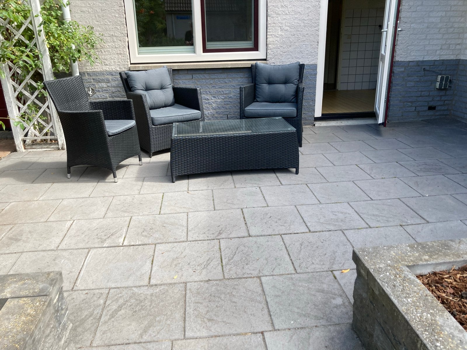 Comfortabele Wicker Loungeset met Kussens, Tuin en Terras, Ophalen, Gebruikt, 3 zitplaatsen, Loungeset