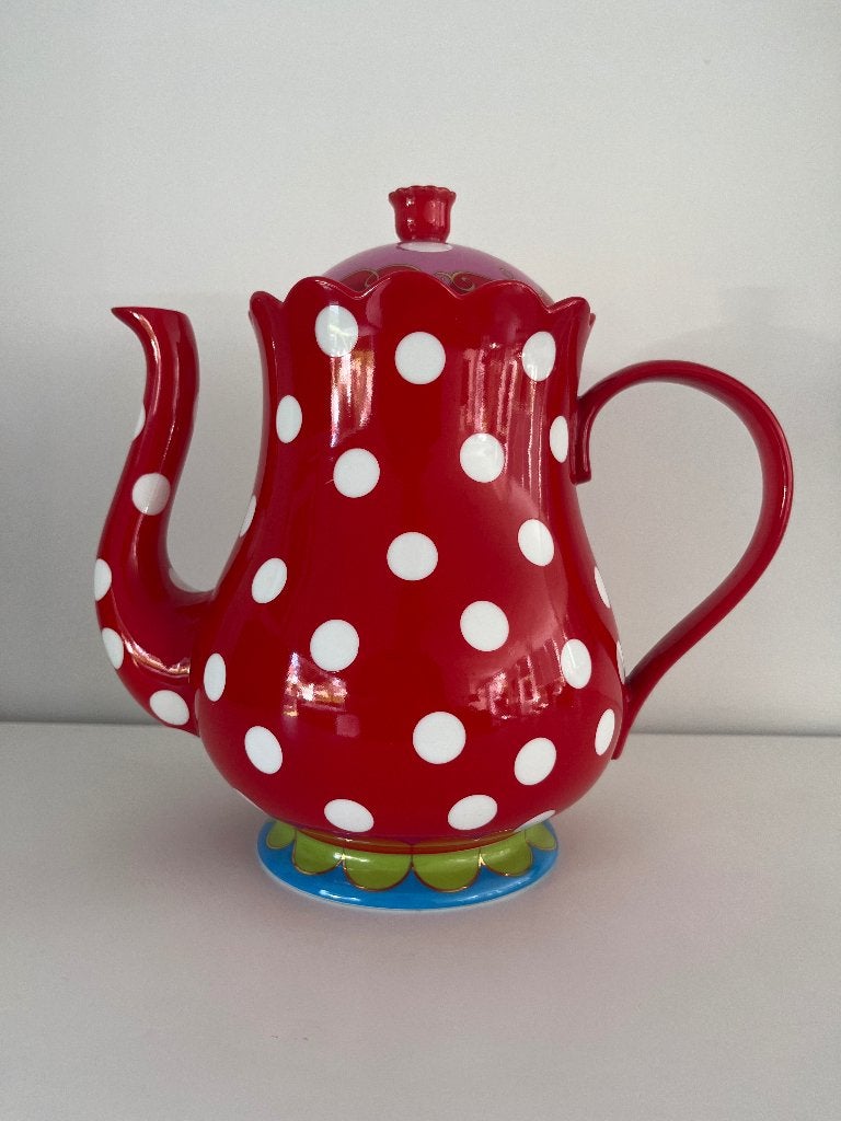 Theepot Oilily Douwe Egberts servies retro vintage, Overige merken, Vintage, Ophalen of Verzenden, Zo goed als nieuw