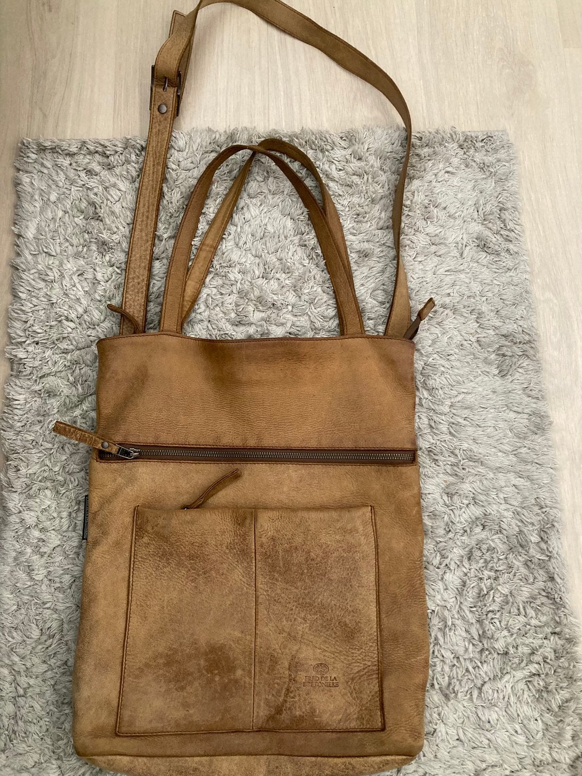 Stoere, leren Fred de la Bretonniere tas, Ophalen of Verzenden, Gebruikt, Overige typen