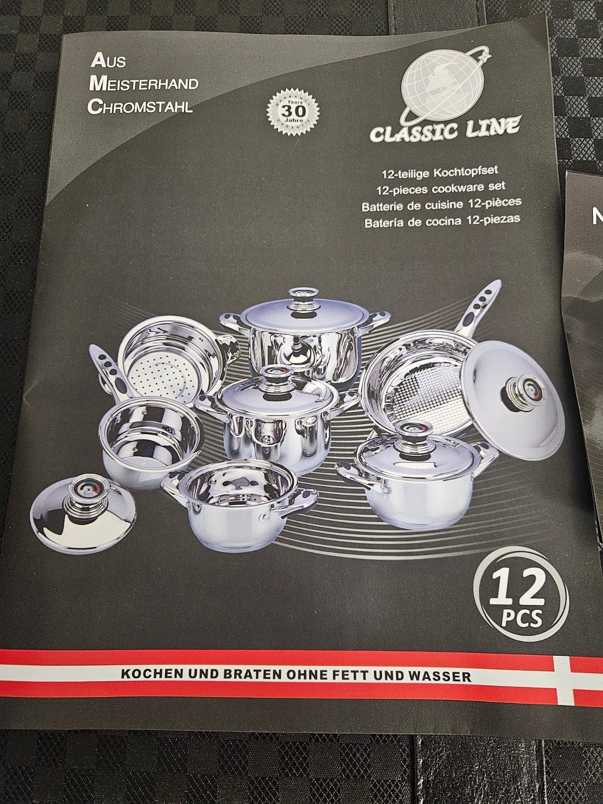 Classic Line 12-delige pannenset van chroomstaal, Ophalen of Verzenden, Nieuw, Rvs, Pannenset