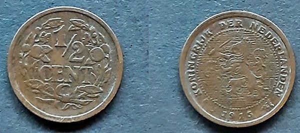 Halve cent 1915, Verzenden, Koningin Wilhelmina, Overige waardes