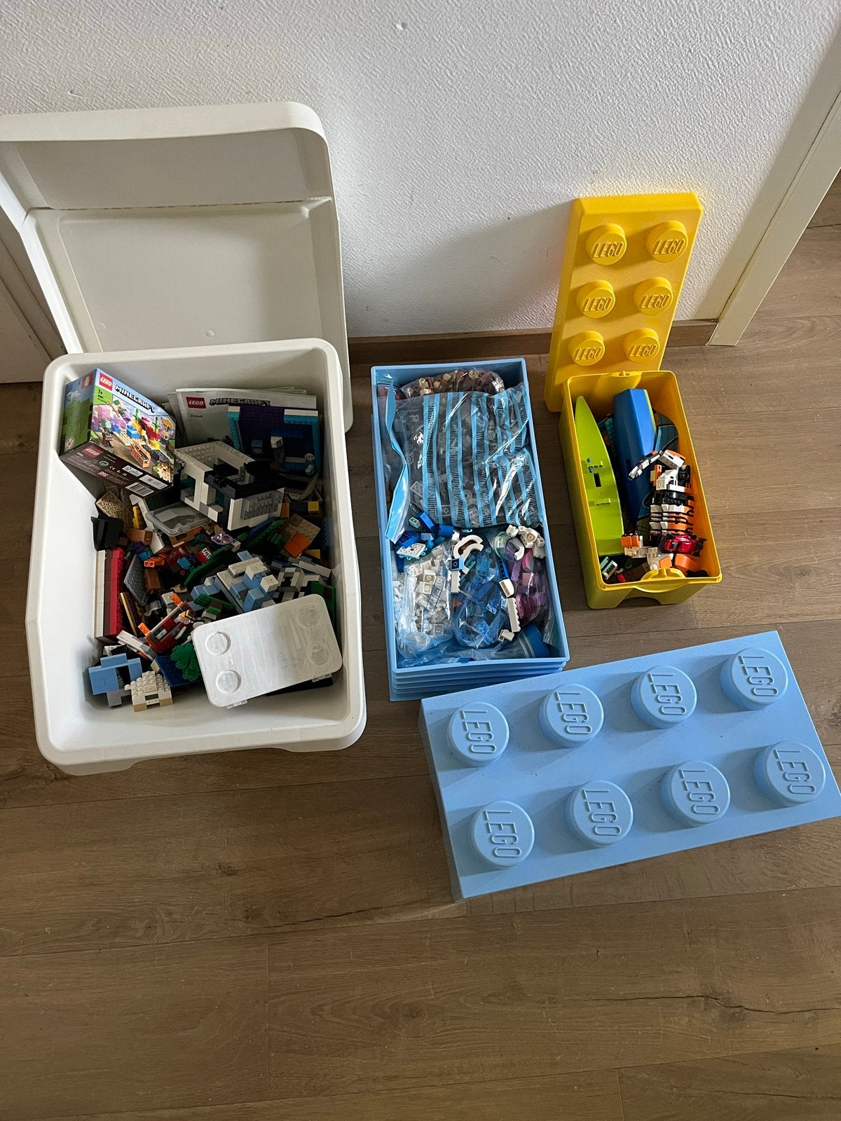 Grote partij LEGO met Minecraft sets en opbergboxen, Kinderen en Baby's, Speelgoed | Duplo en Lego, Ophalen, Gebruikt, Minecraft
