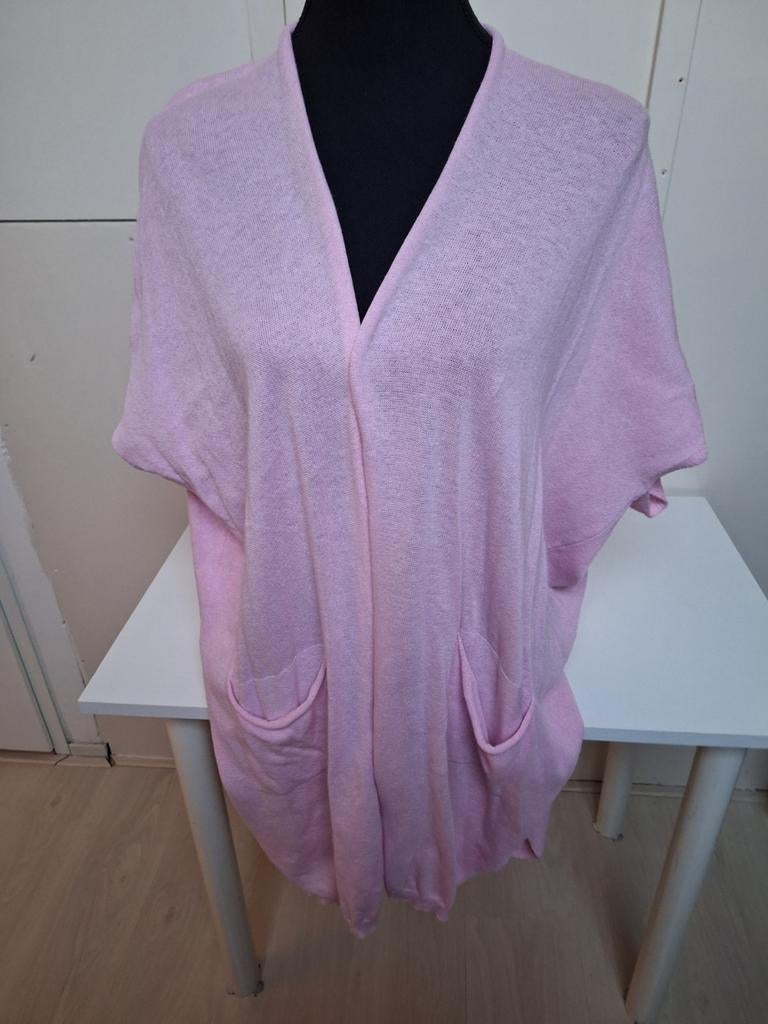 Lang roze vest met zakken maat XL, Ophalen of Verzenden, Zo goed als nieuw, Maat 46/48 (XL) of groter, Roze