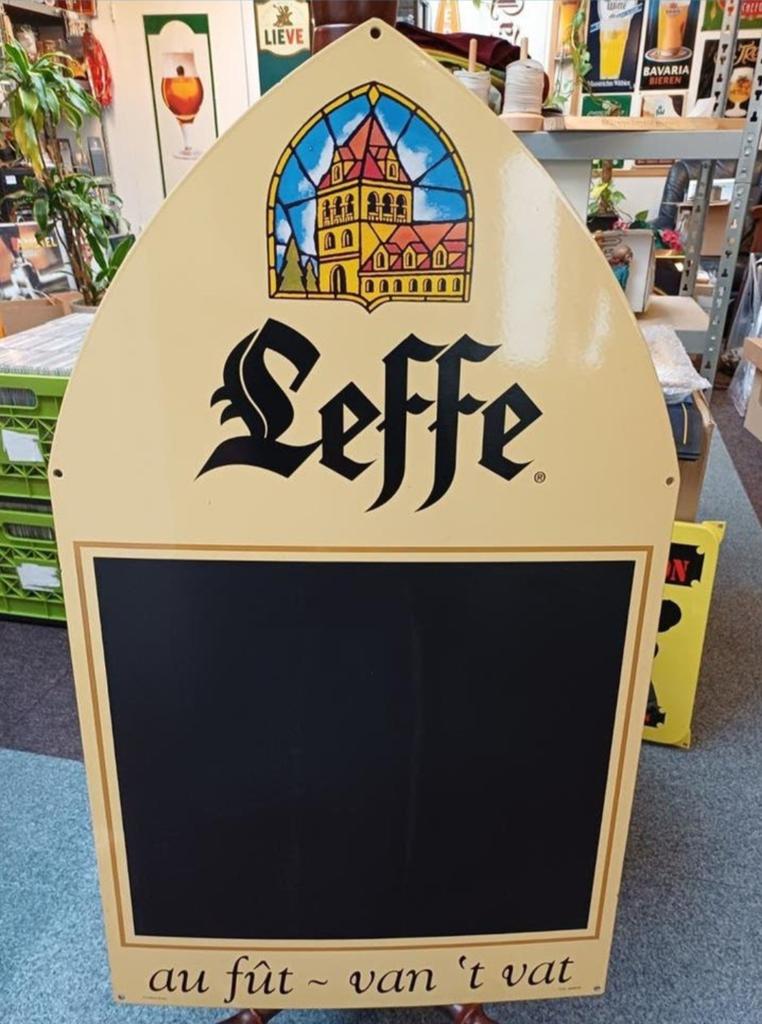 Leffe Emaille Reclamebord Met Schrijf Gedeelte, Verzamelen, Merken en Reclamevoorwerpen, Ophalen, Gebruikt, Reclamebord