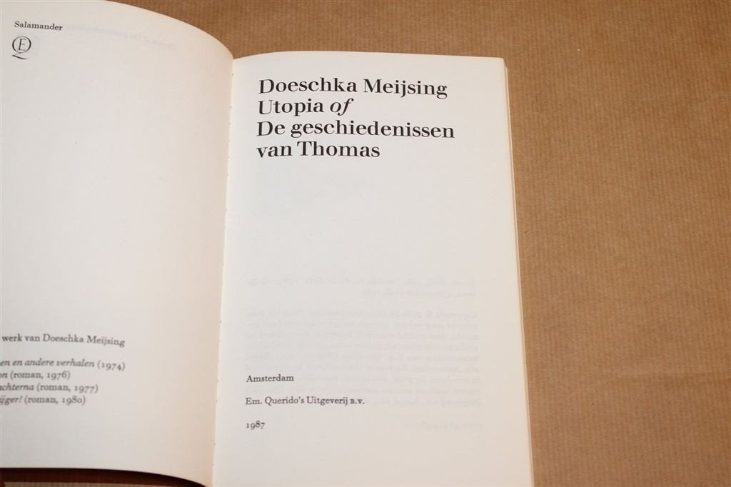 Utopia — Meijsing, Querido 1987, Ophalen of Verzenden, Gelezen