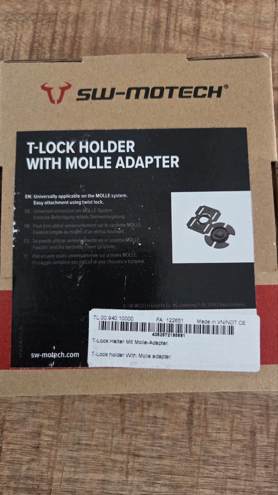 SW-MOTECH T-Lock houder, Molle adapter en waterdichte hoes, Motoren, Ophalen of Verzenden, Nieuw
