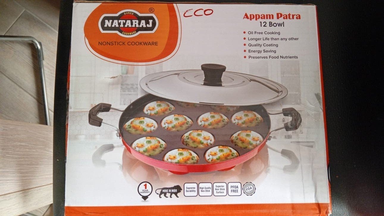 Nataraj Appam Patra - Nieuwe antiaanbakpan met 12 holtes, Ophalen of Verzenden