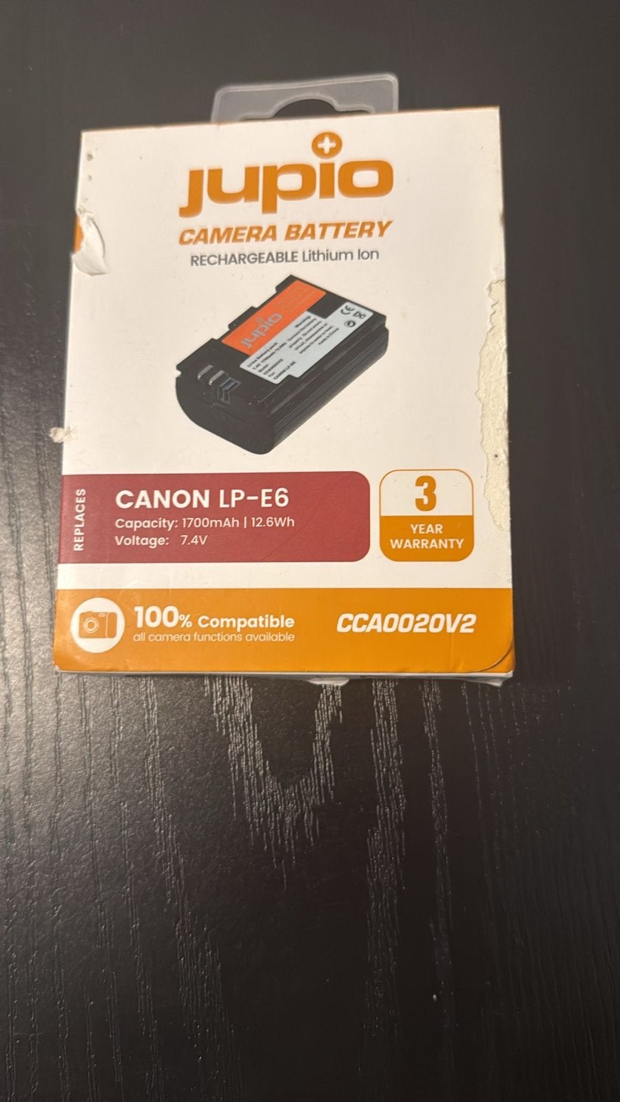 Jupio Camera Accu voor Canon LP-E6 - 1700mAh, Audio, Tv en Foto, Nieuw, Jupio, Canon, Accu