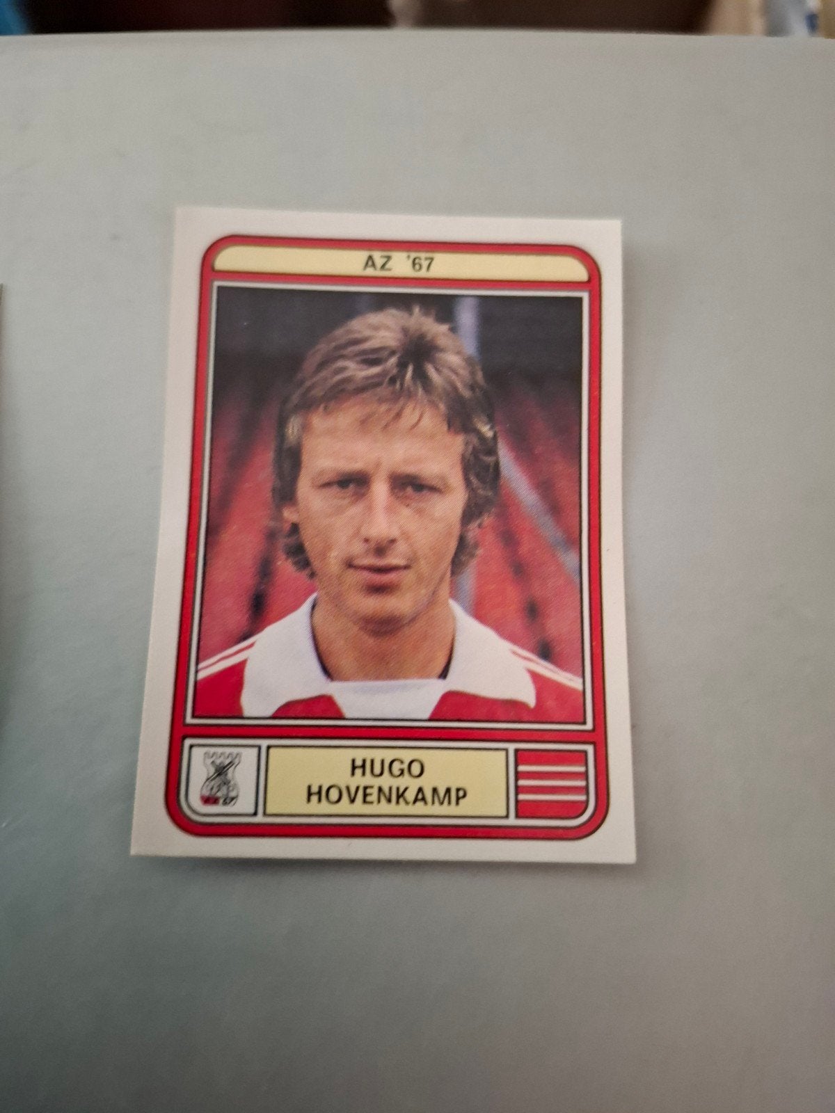 panini voetbal 80 Hugo Hovenkamp AZ '67, Ophalen of Verzenden, Nieuw, AZ, Poster, Plaatje of Sticker