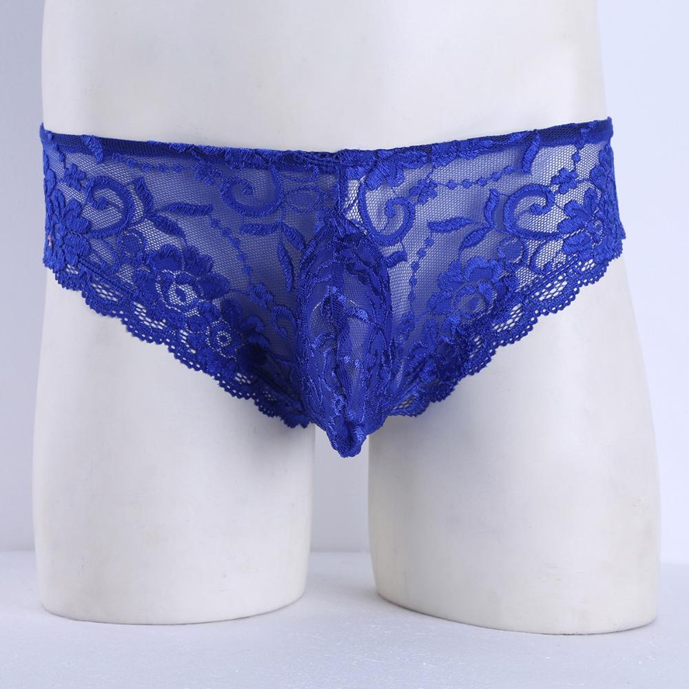 Blauwe heren sissy slip / mannen kanten onderbroek, Kleding | Heren, Ondergoed, Verzenden, Blauw, Slip