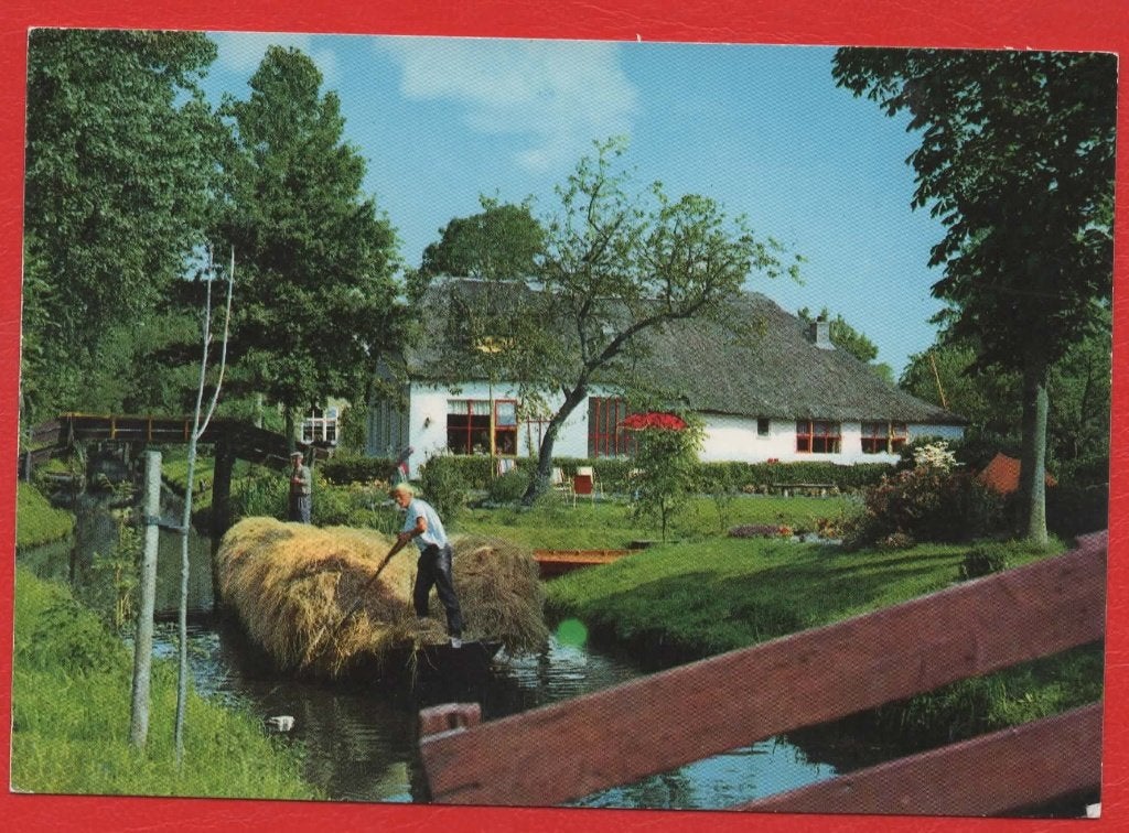Giethoorn - Hooivervoer per punter - Ong., Ophalen of Verzenden, 1980 tot heden, Ongelopen, Overijssel