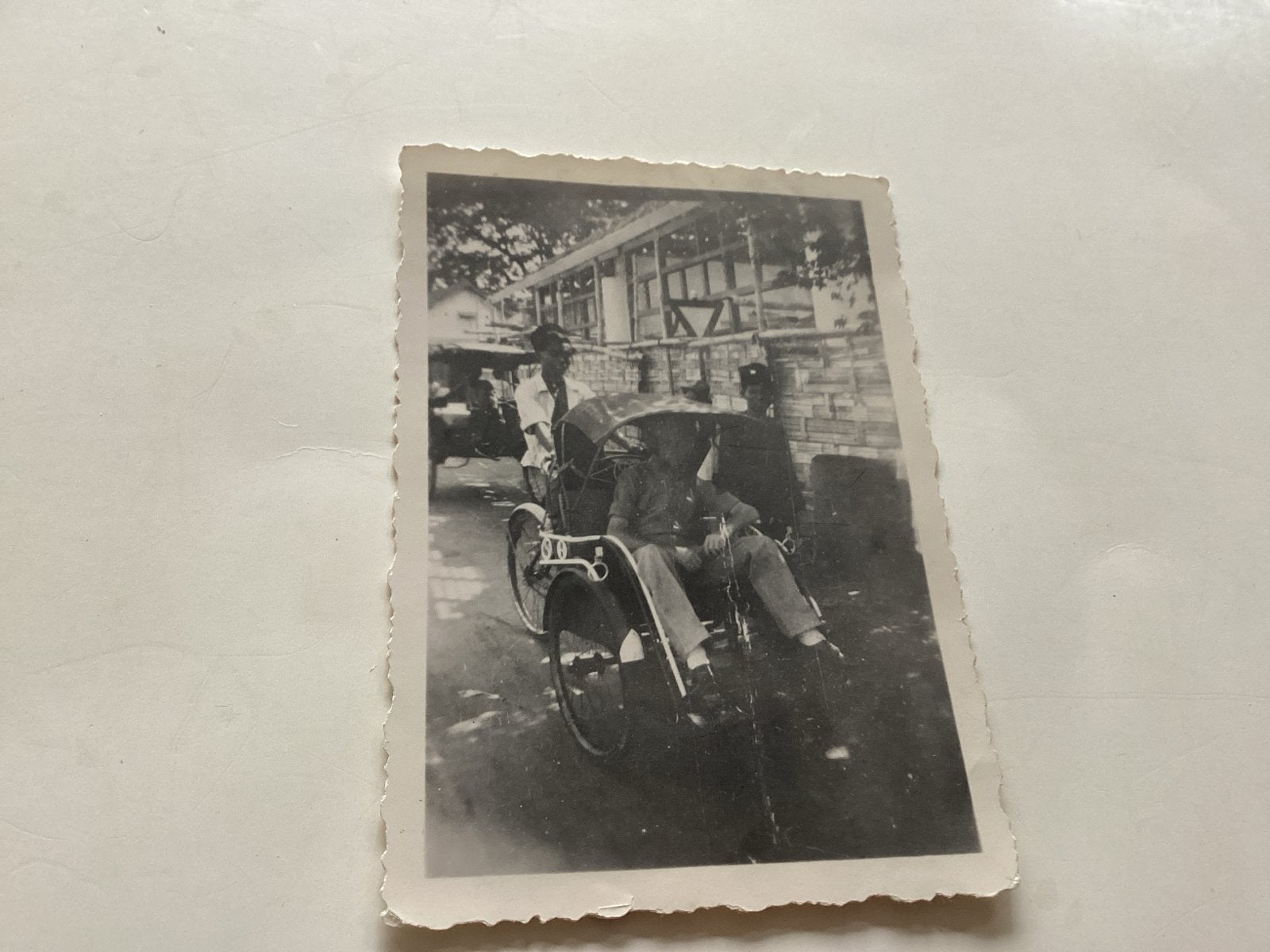 Ned Indië van een riksja met militaire 6x9 cm, Gebruikt, Foto, Voor 1940, Buitenland