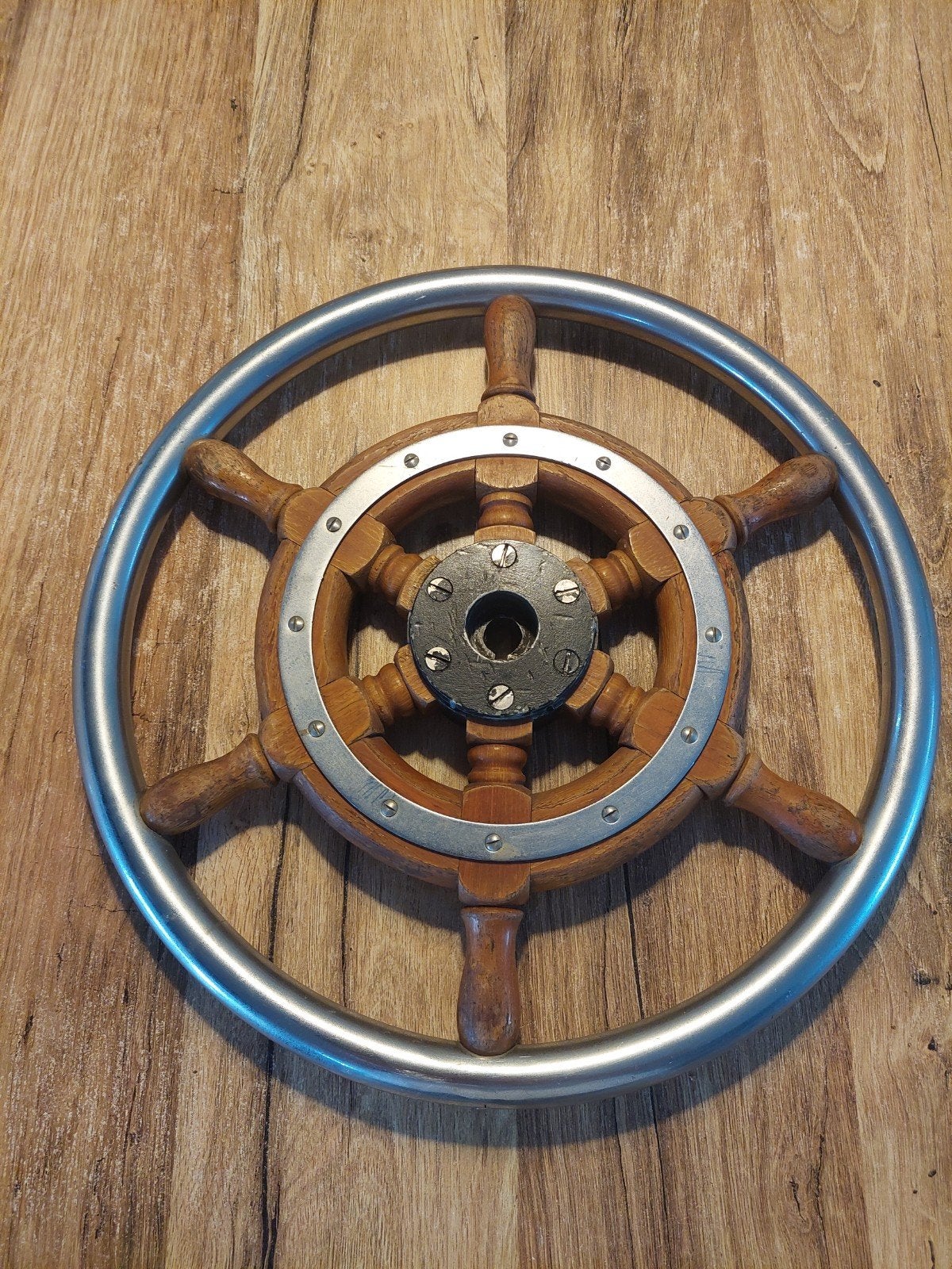 Stuurwiel voor boot hout en staal Stazo of Vetus, Watersport en Boten, Ophalen of Verzenden, Gebruikt, Zeilboot of Motorboot