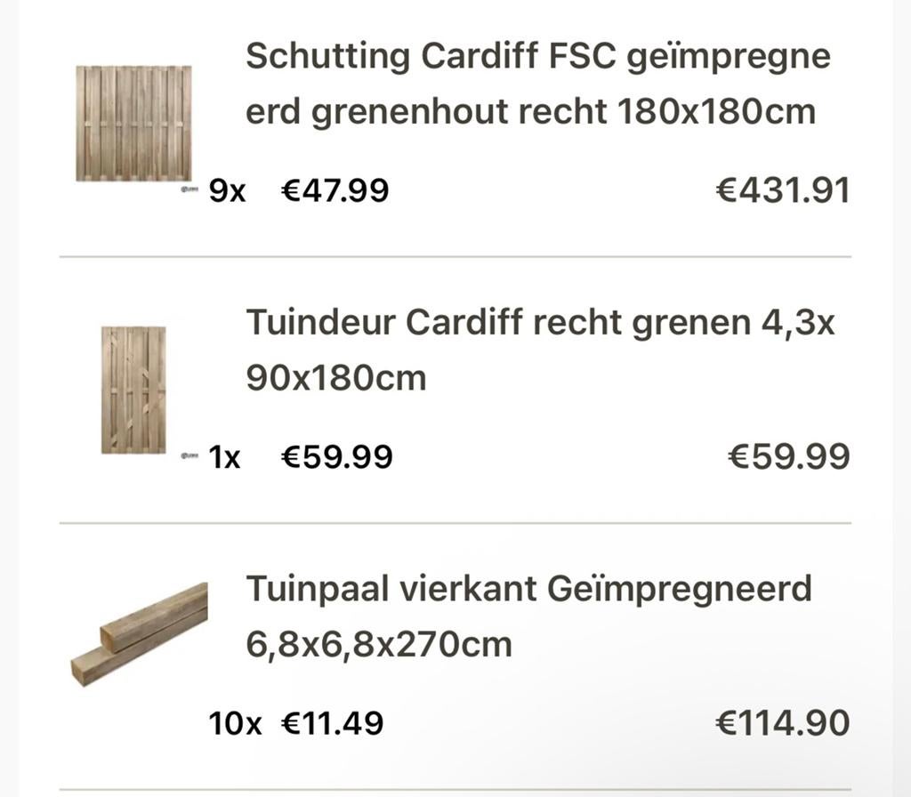 Nieuwe schutting deur en palen en paalpunten, Tuin en Terras, 1 tot 2 meter, Minder dan 3 meter, Ophalen of Verzenden, Zo goed als nieuw