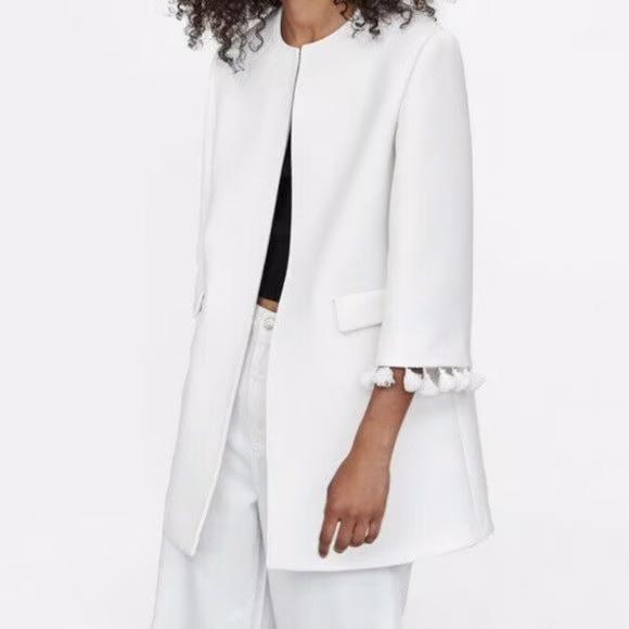 Zara jas, Maat 38/40 (M), Kort, Wit, Ophalen of Verzenden