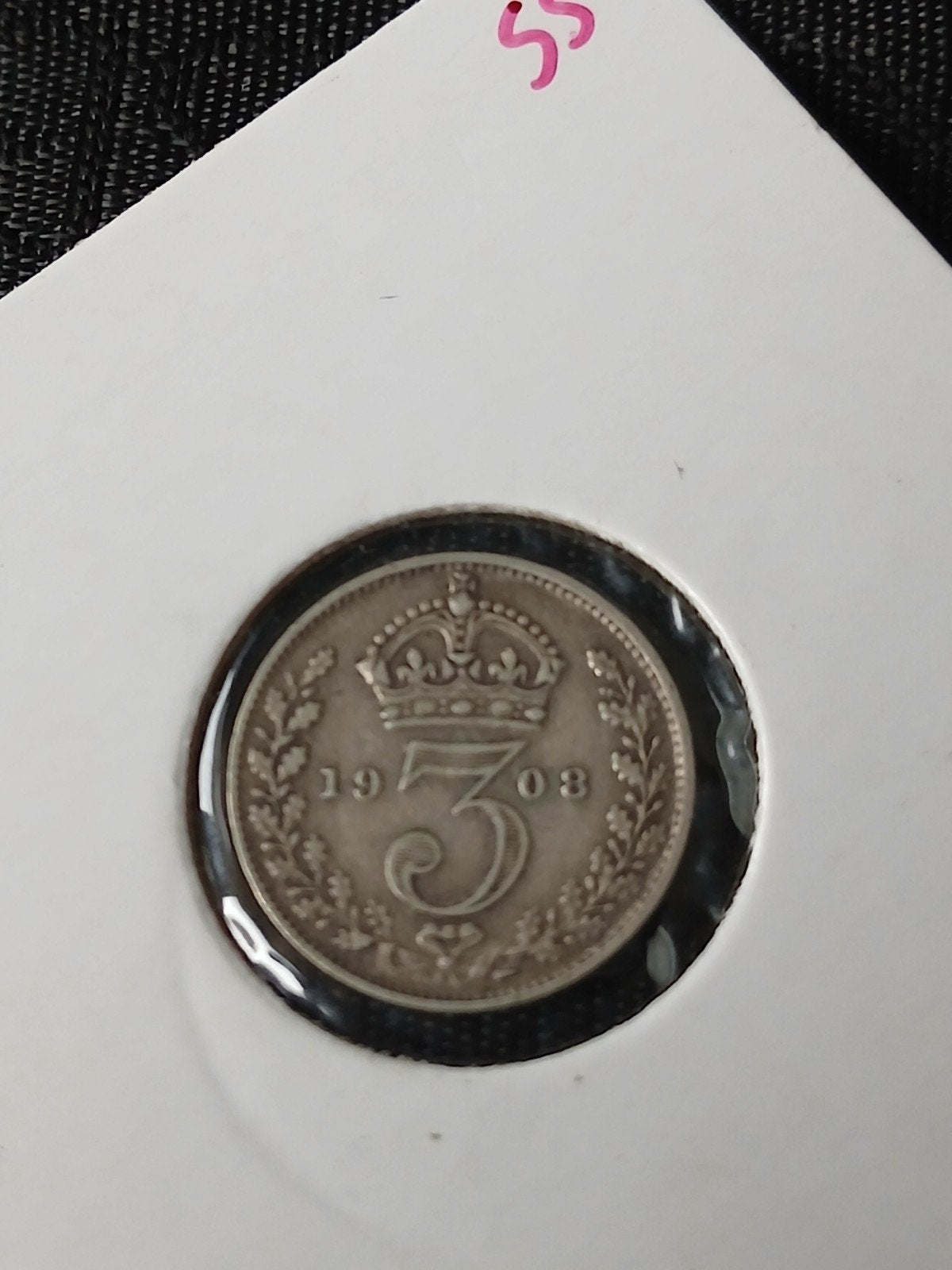 Zilveren munt Edward VII 1908 - 3 pence, Postzegels en Munten, Verzenden, Zilver, Overige waardes, Koningin Wilhelmina