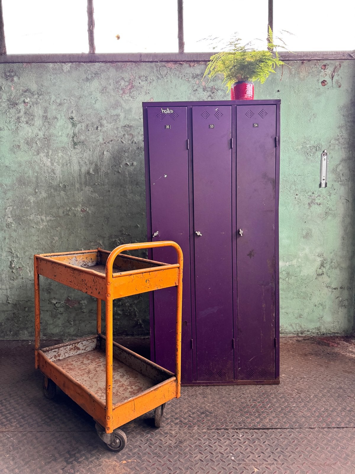 Vintage Lockers - Industriële Stijl Kledingkast, Ophalen, Gebruikt