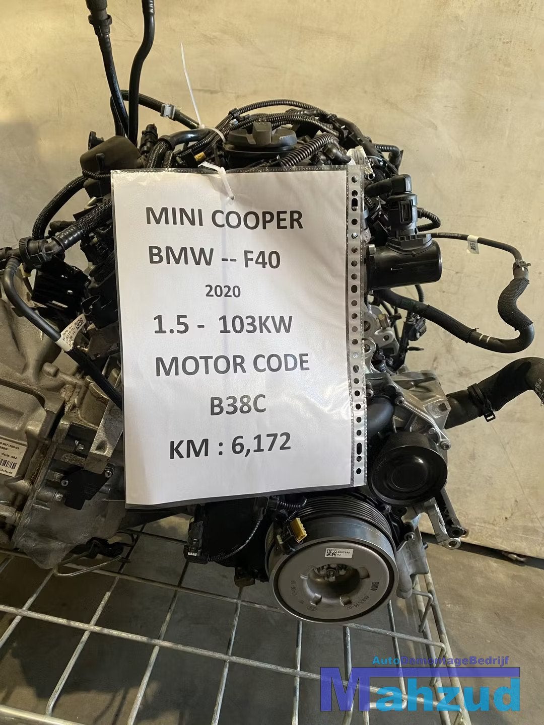 BMW MINI F40 F55 1.5 12V Motorblok motor B38C, Auto-onderdelen, Motor en Toebehoren, Gebruikt, Ophalen of Verzenden, Customer.service@mini.co.uk