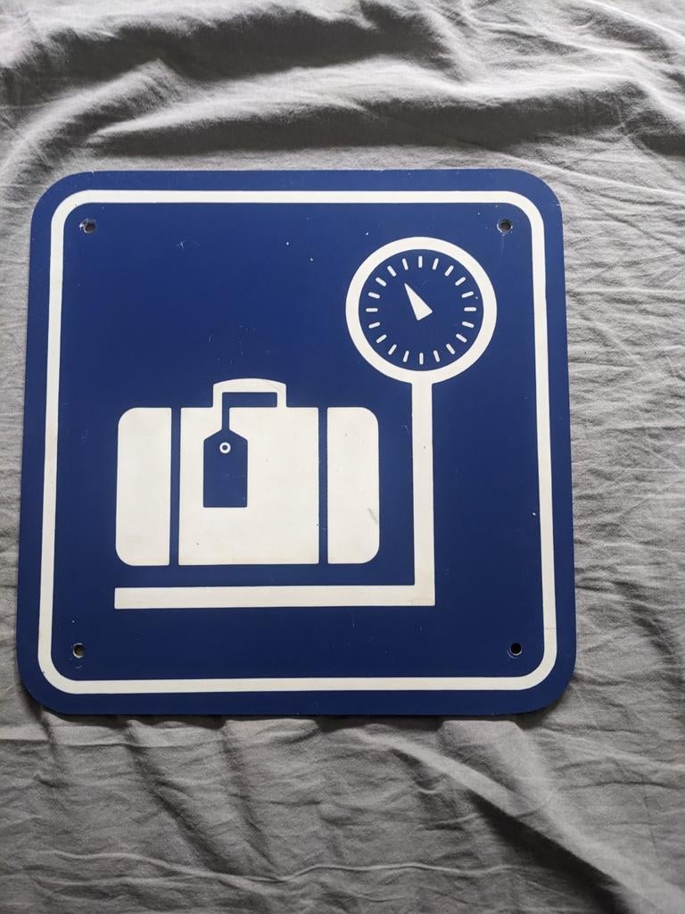 Oud NS pictogram bord - bagage, Verzamelen, Spoorwegen en Tramwegen, Ophalen of Verzenden, Trein, Overige typen
