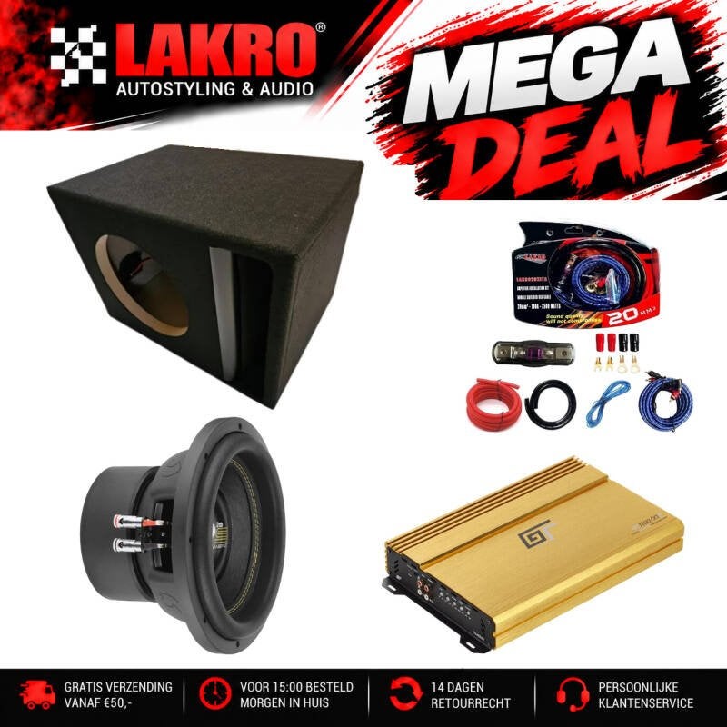 10 inch Pack 10 - LAKRO - subwooferpakket - 1000 watt RMS, Niet ingevuld, Niet ingevuld, Niet ingevuld