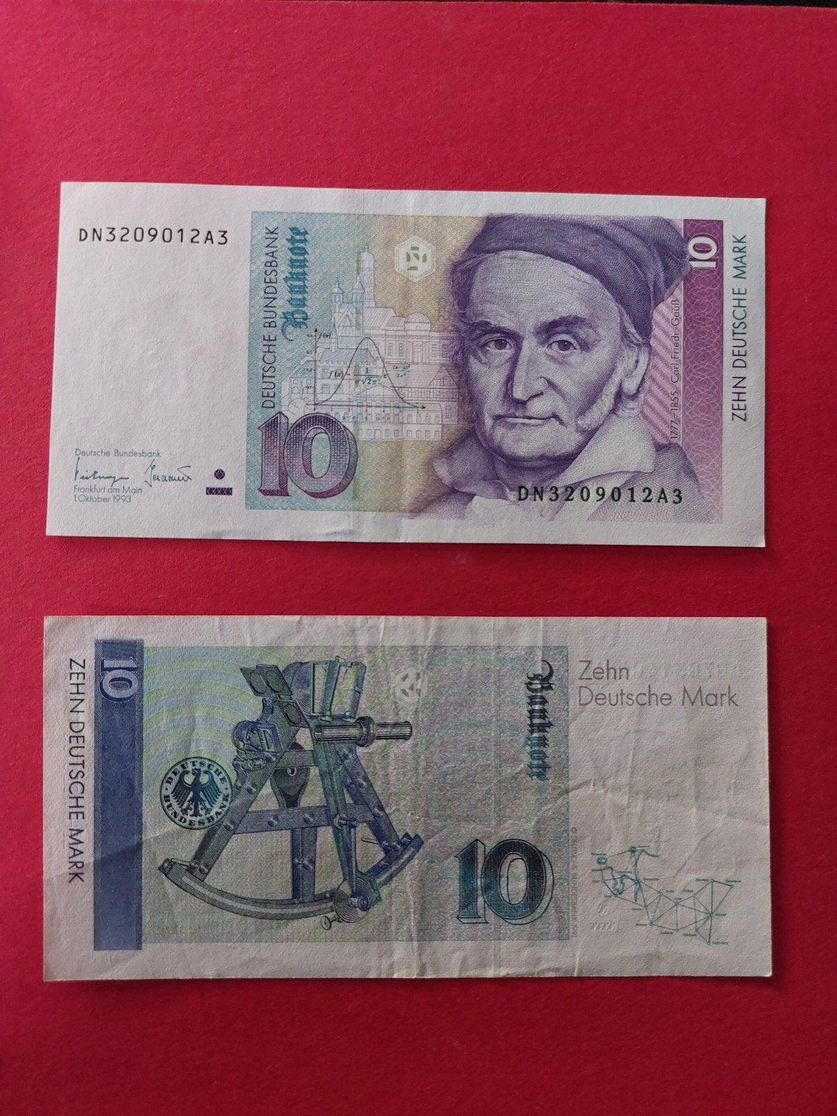 10 Duitse Mark biljet - Carl Friedrich Gauss, Ophalen of Verzenden, Duitsland, 10 euro, Los biljet